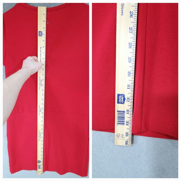 Maison‎ 123 Paris Shift Dress sz M US 38 F Cranberry Red Stretch Pockets Career - Picture 5 of 12